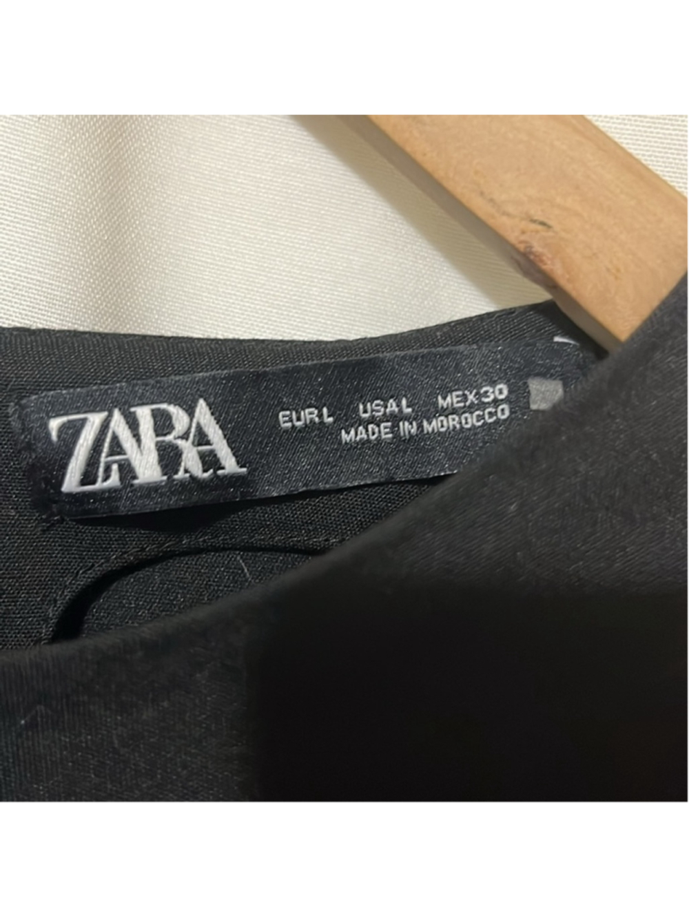 Zara Black Round Neck Dress with Fringed Arms and Back a110 - Picture 3 of 7